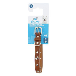 Collier chien cuir rivets argentés FIDELAMI